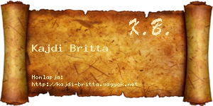 Kajdi Britta névjegykártya